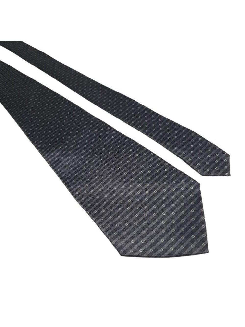 Arrow Charcoal Gray Square Pattern Mens Tie Silk Blend Formal Accessory Office